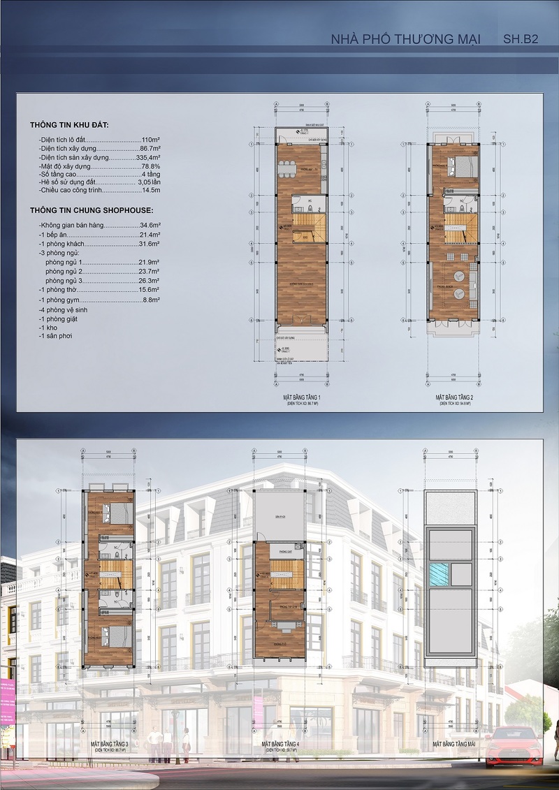 thiết kế shophouse mẫu 2