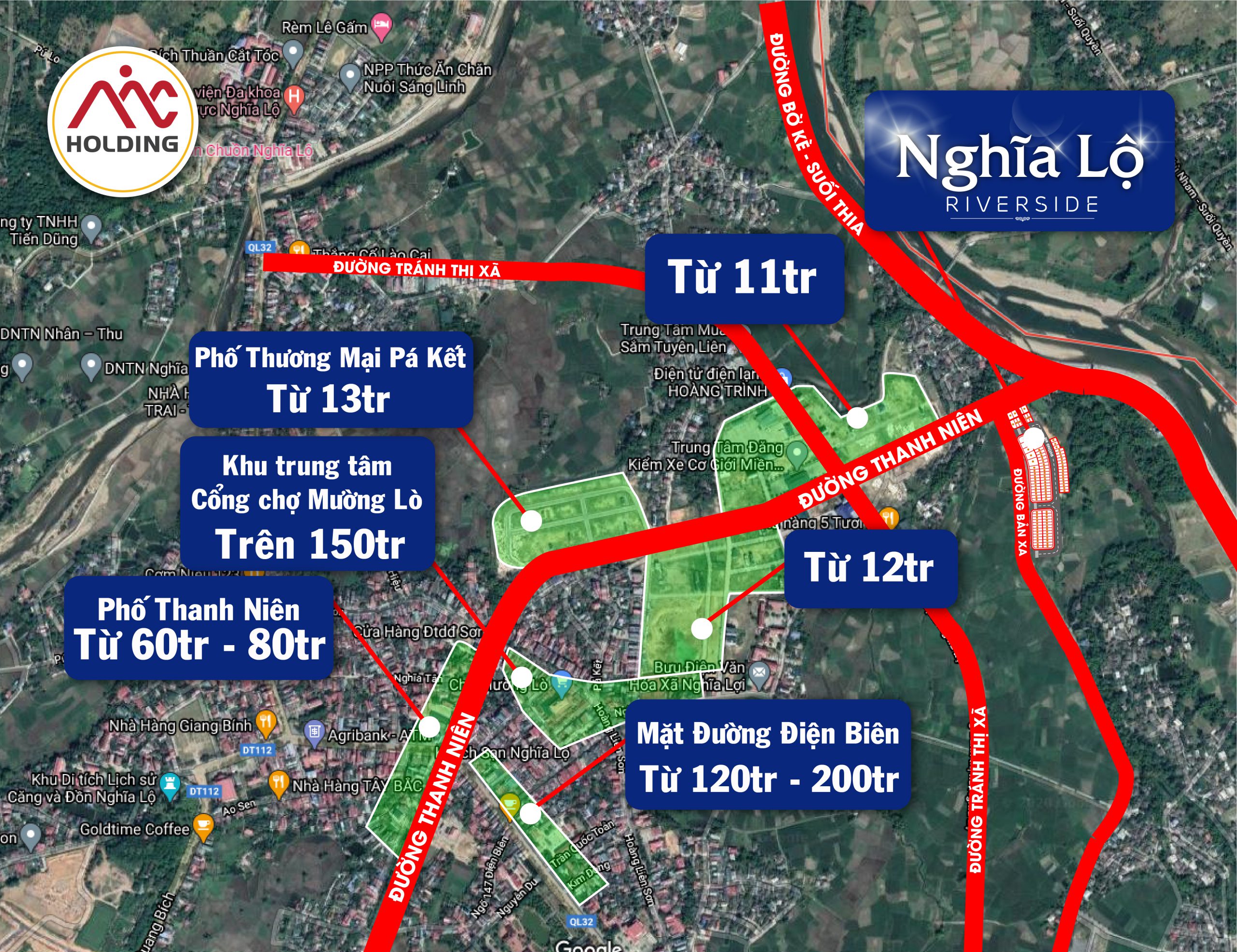 giá bán đất nền nghĩa lộ riverside tham khảo