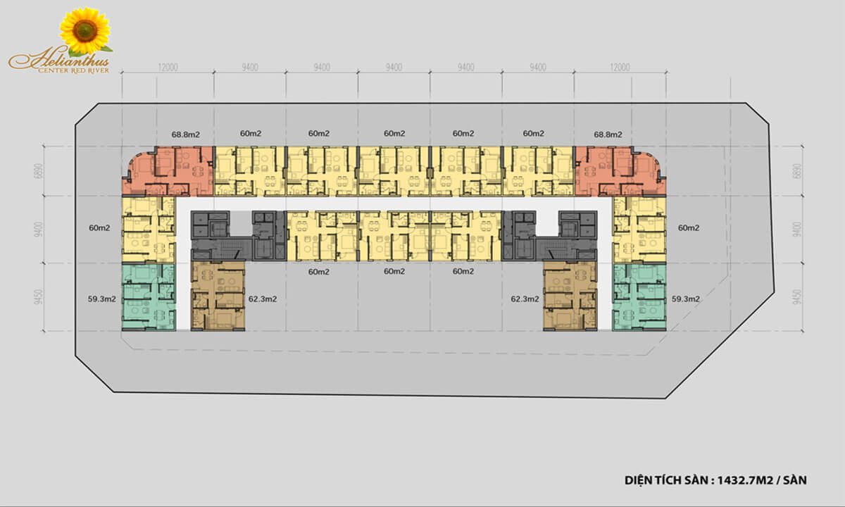 mặt bằng chung cư helianthus center red river