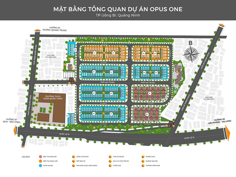 mặt bằng dự án opus one uông bí