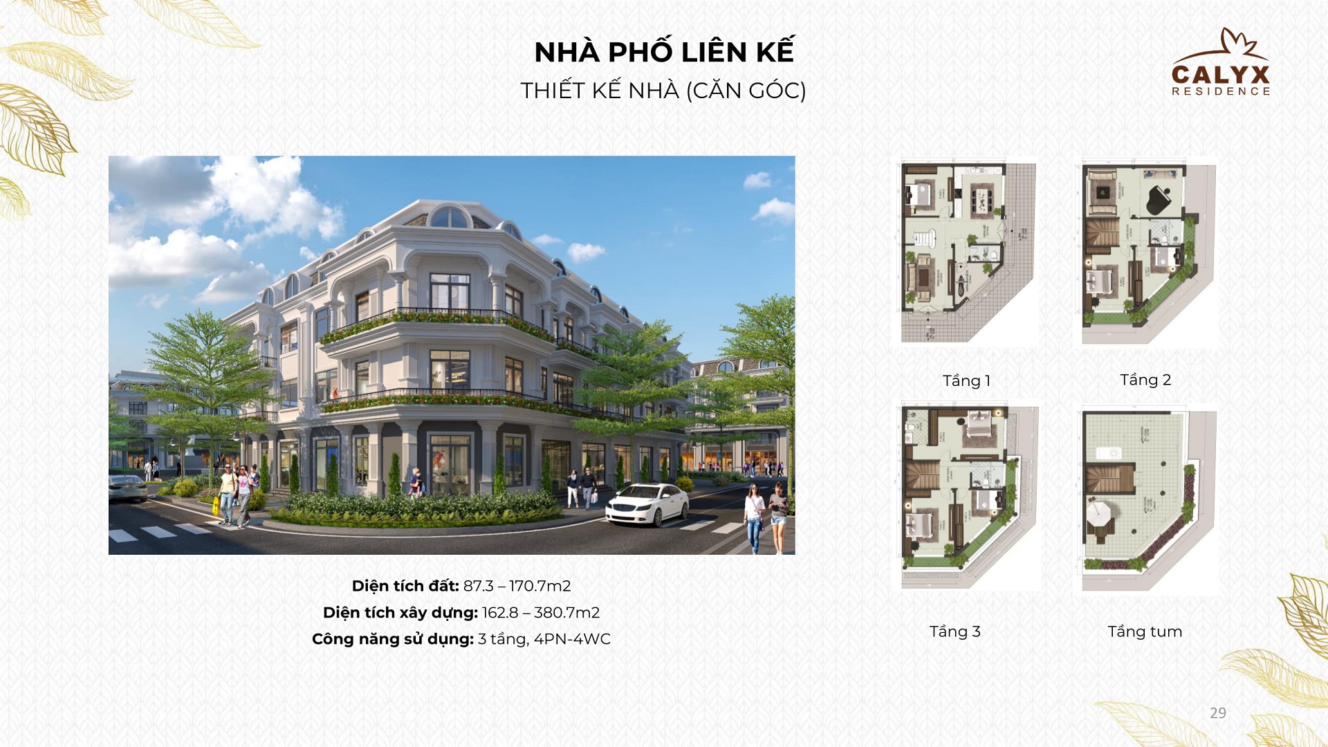 thiết kế shophouse calyx residence 319 uy nỗ đông anh căn góc