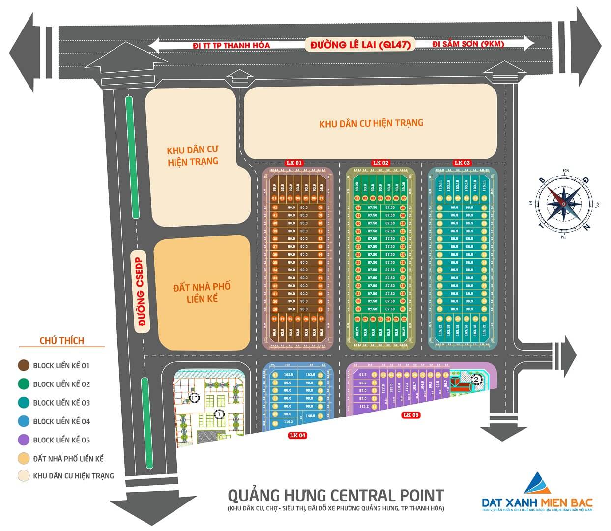 mặt bằng dự án quảng hưng central point