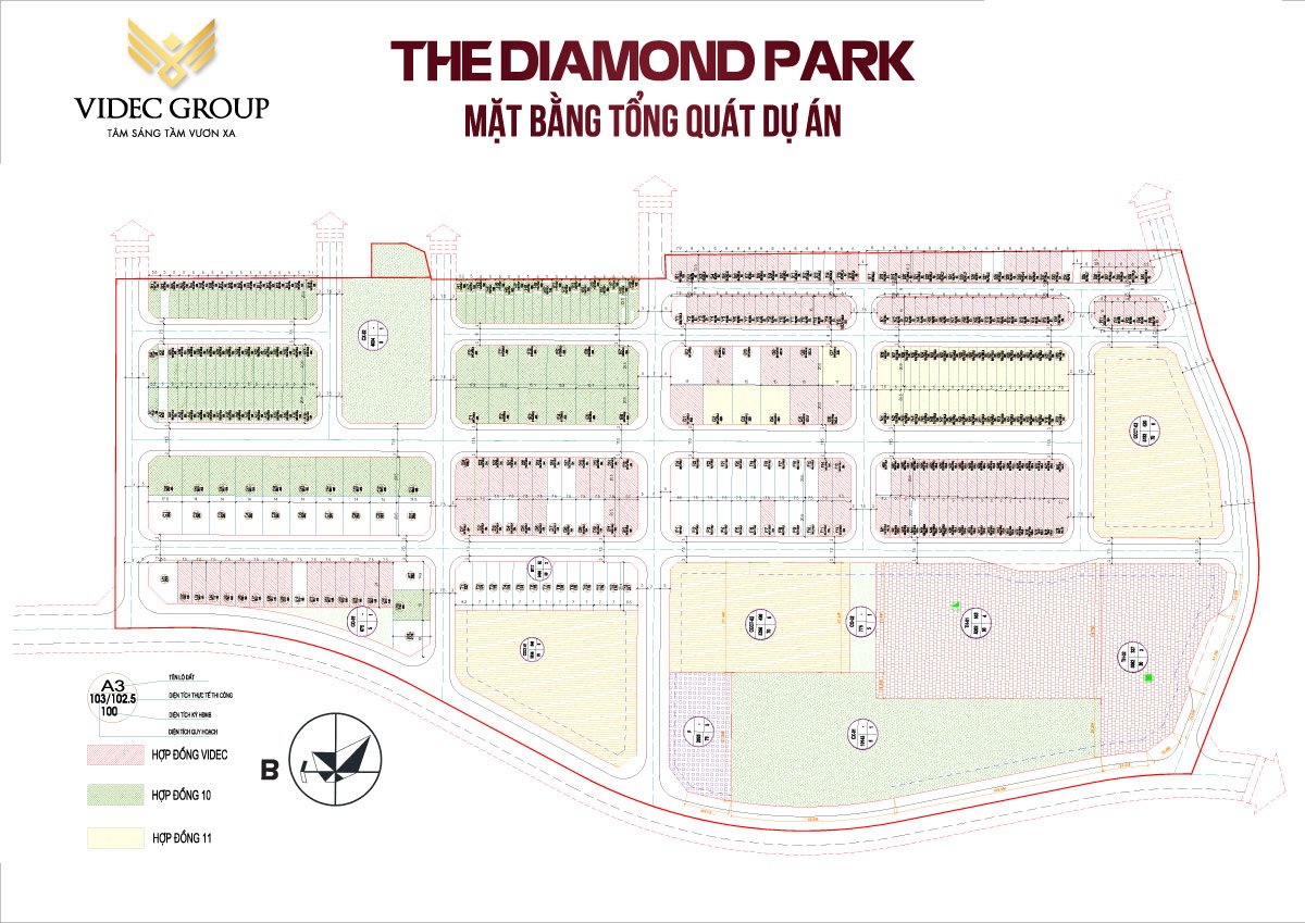 mặt bằng dự án the diamond park mê linh