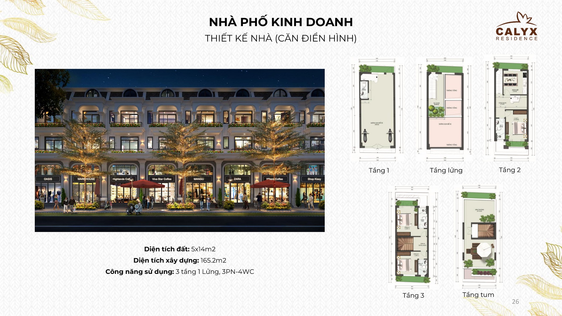 thiết kế shophouse calyx residence 319 uy nỗ đông anh