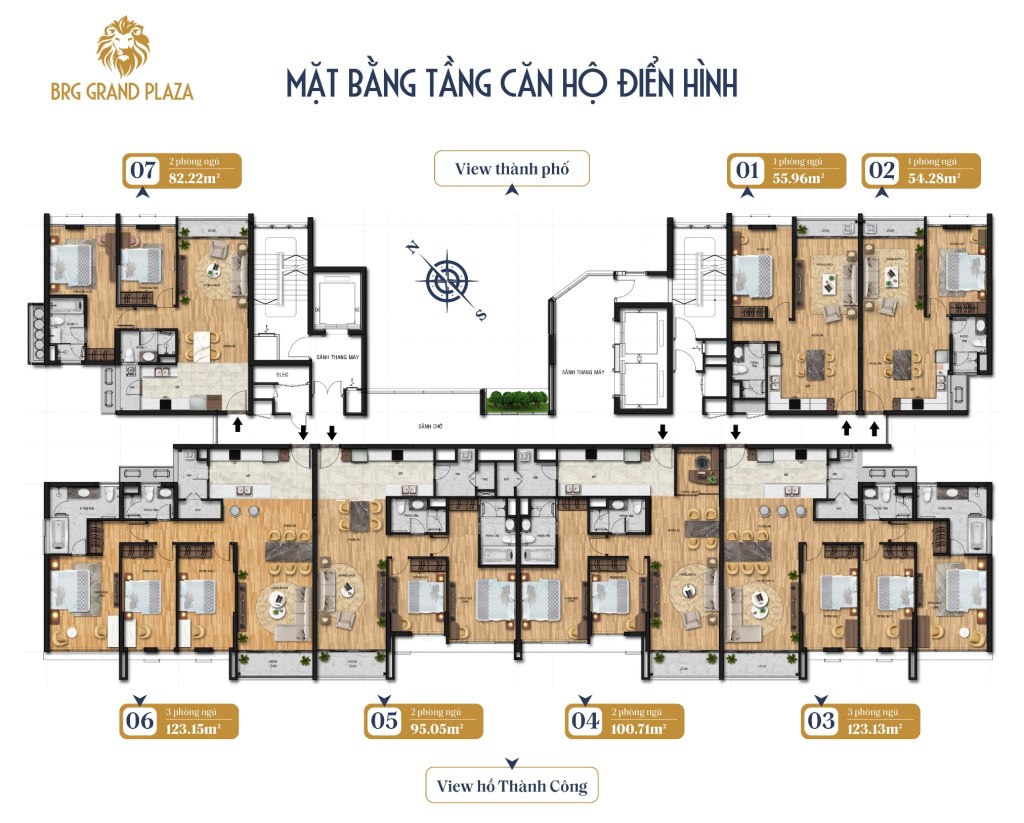 mặt bằng dự án chung cư brg grand plaza 16 láng hạ