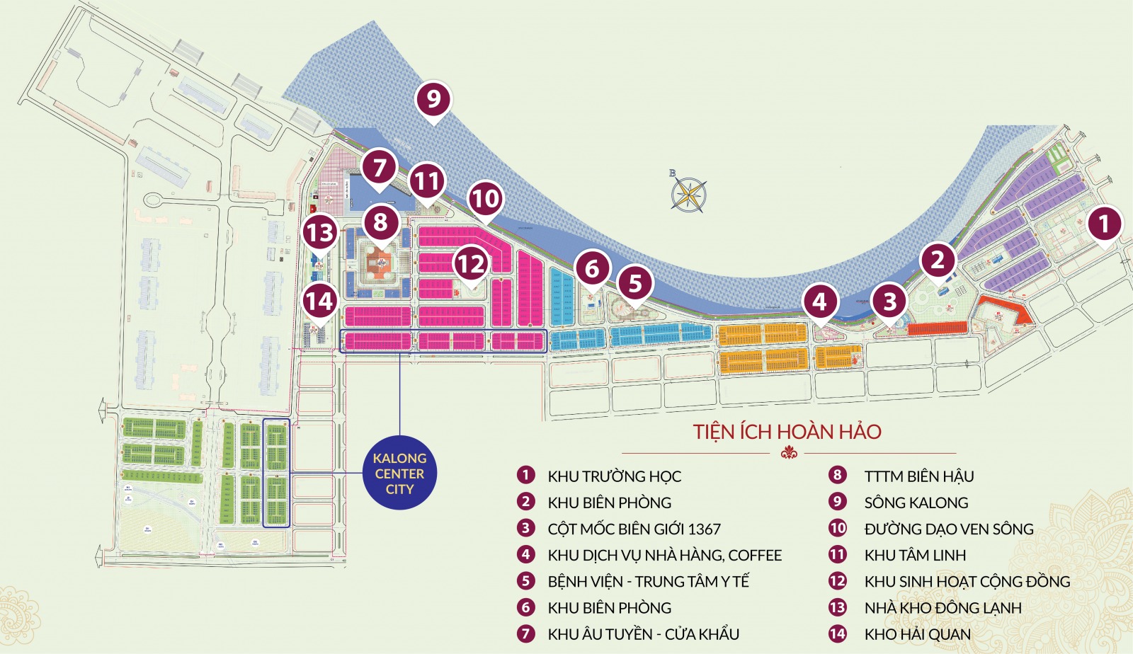 tiện ích dự án kalong riverside city móng cái