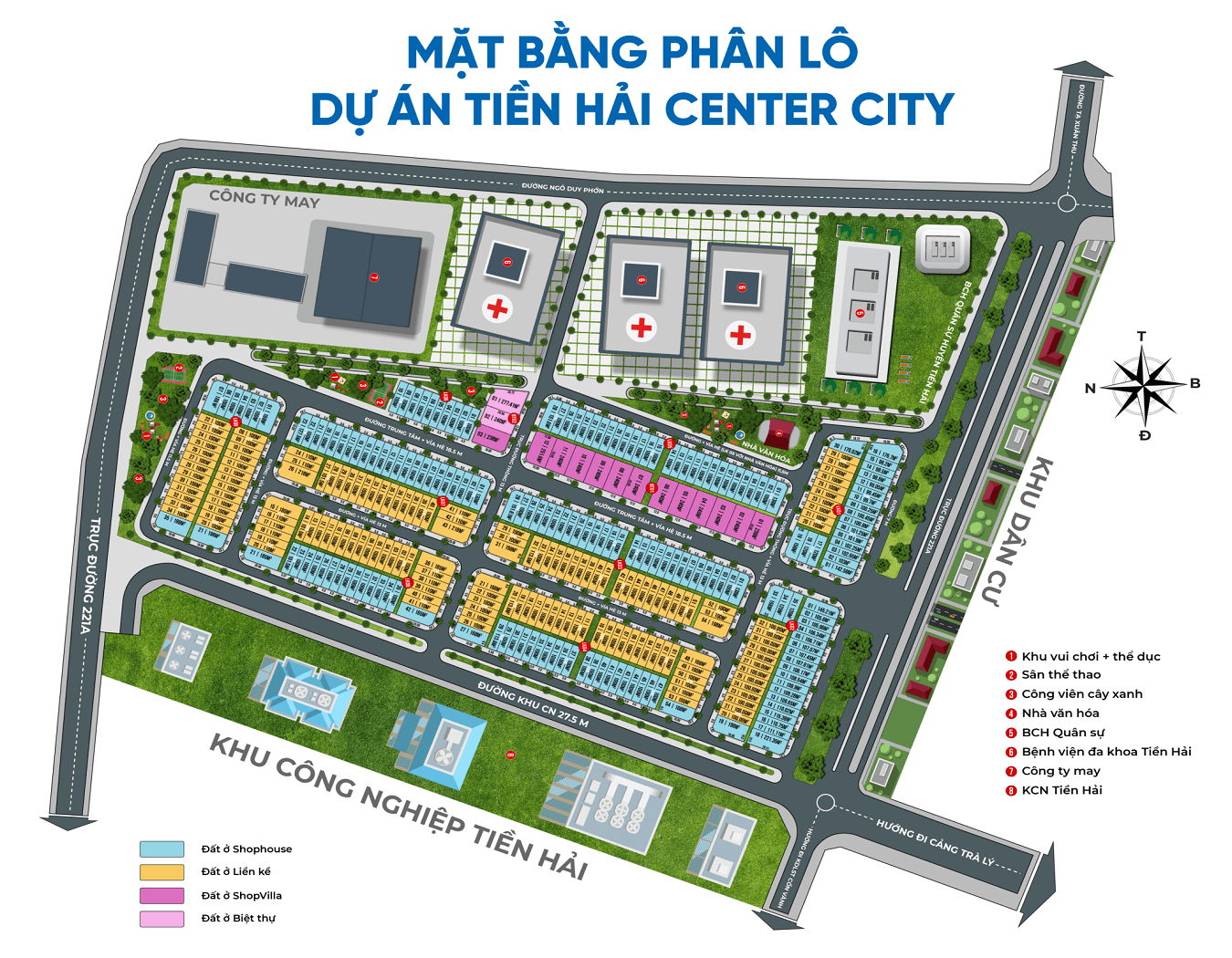 mặt bằng phân lô dự án tiền hải center city tây giang thái bình