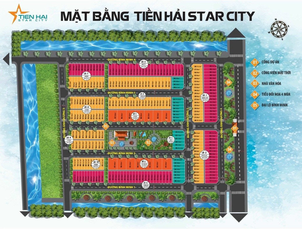 mặt bằng phân lô dự án tiền hải star city