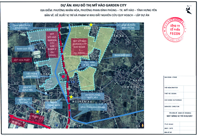 vị trí dự án mỹ hào garden city hưng yên