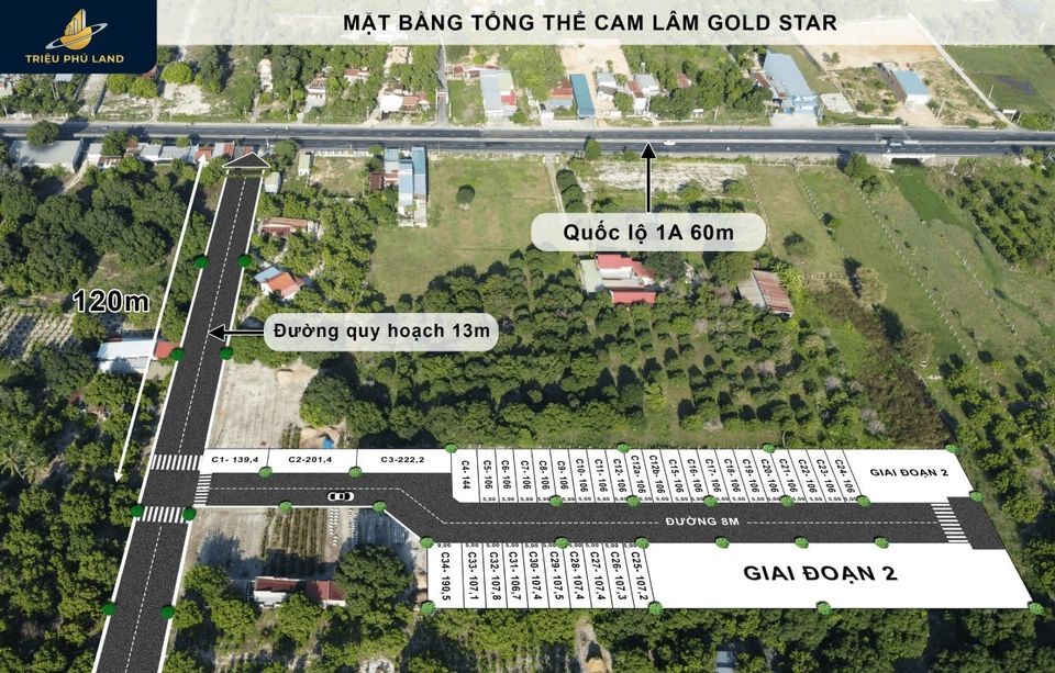 mặt bằng phân lô đất nền cam lâm gold star