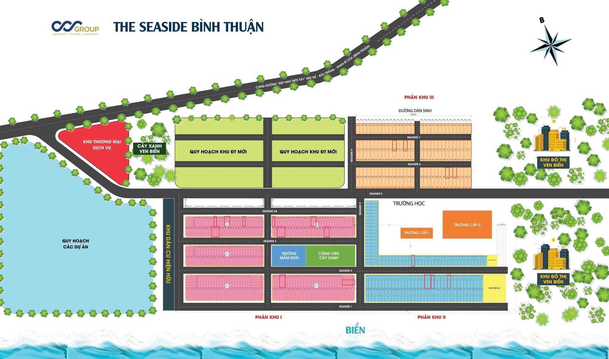 mặt bằng dự án the seaside bình thuận phan thiết