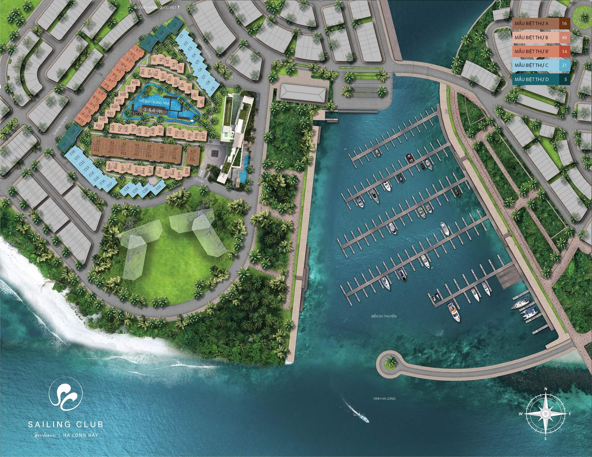 mặt bằng dự án sailing club residences hạ long bay