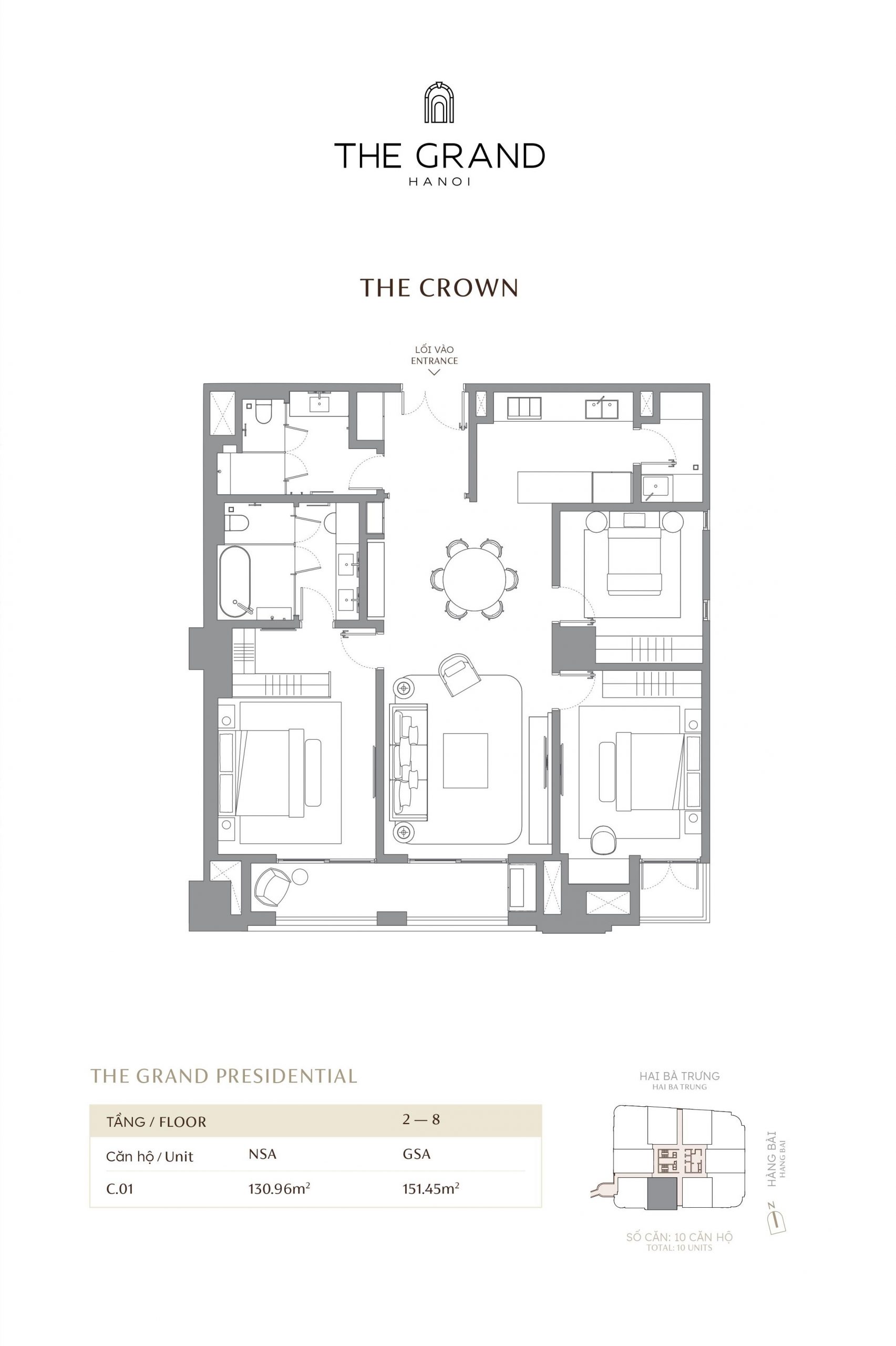 thiết kế căn hộ the crown 1