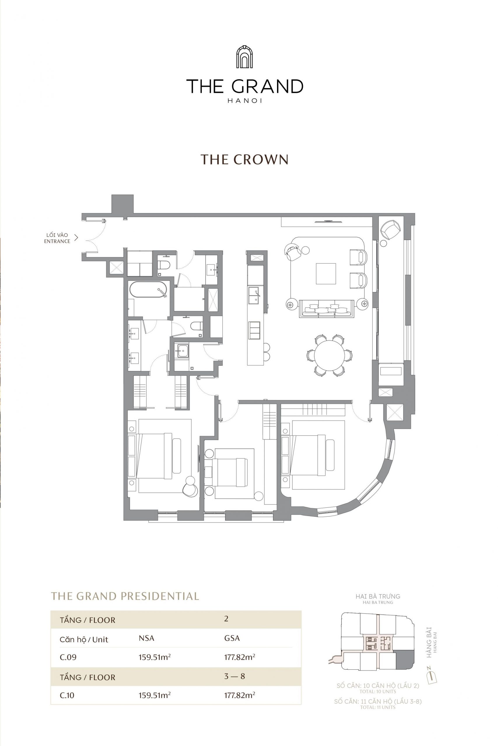 thiết kế căn hộ the crown 12