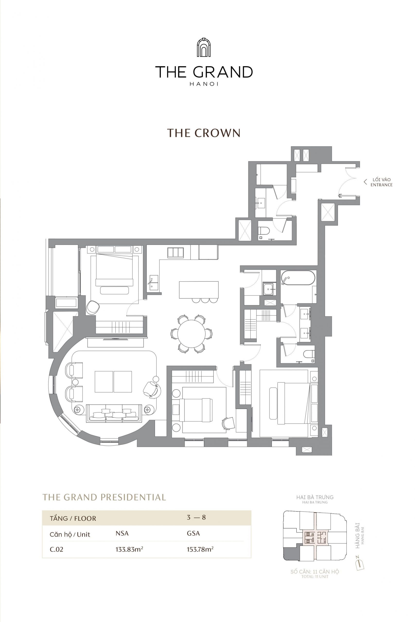 thiết kế căn hộ the crown 14