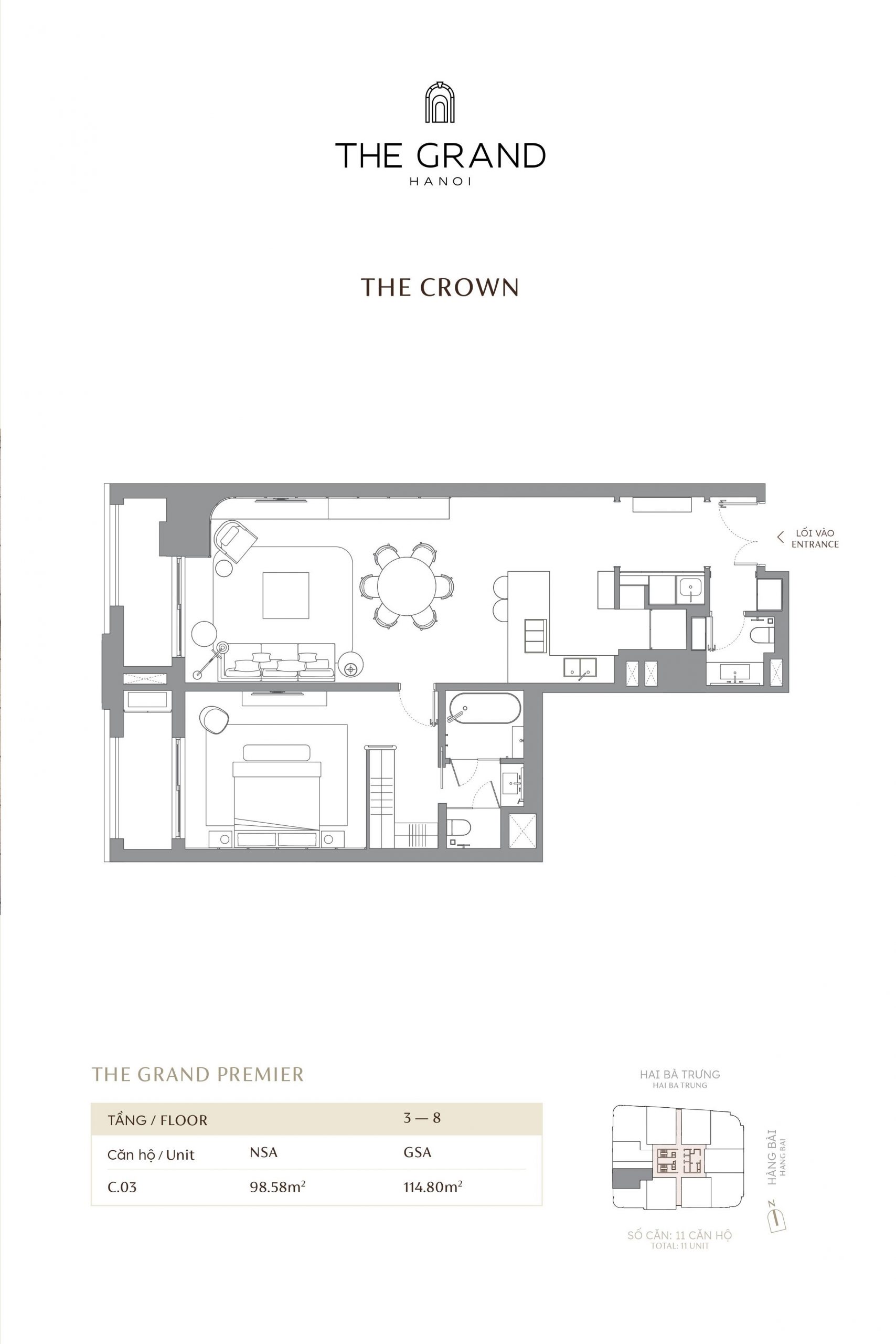 thiết kế căn hộ the crown 4