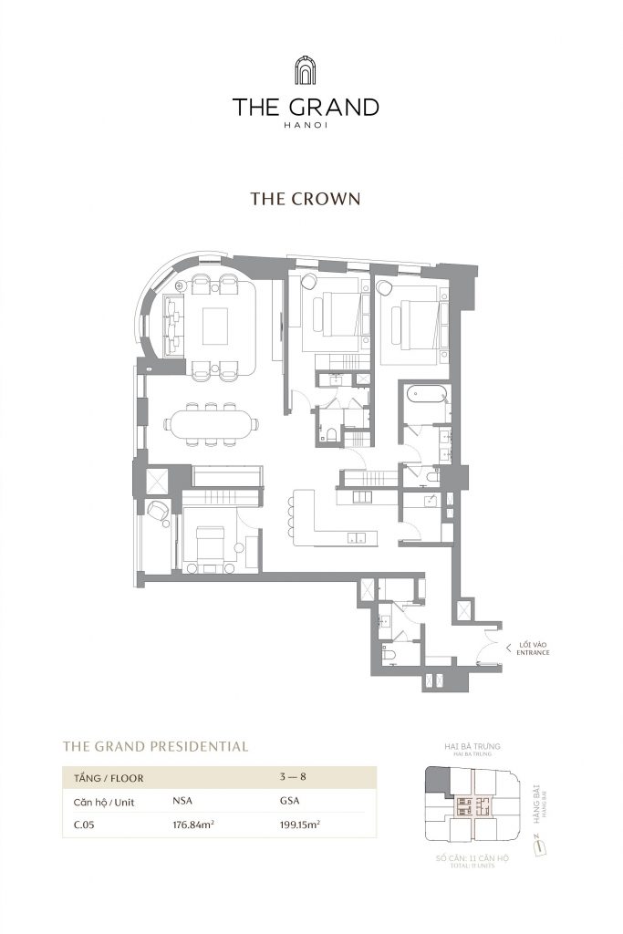 thiết kế căn hộ the crown 5