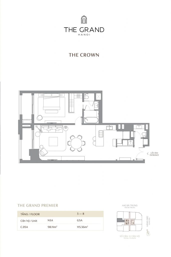thiết kế căn hộ the crown 7