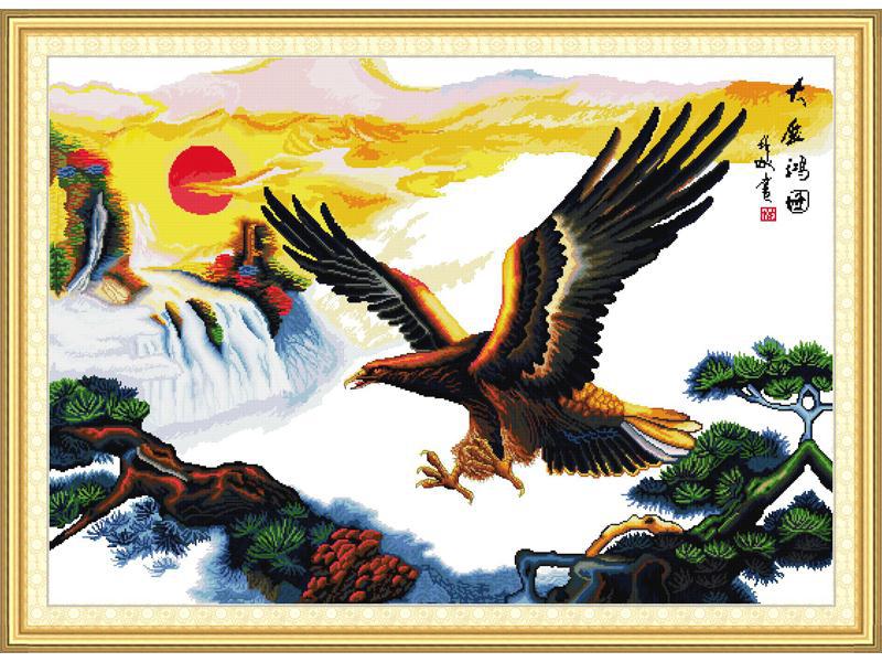 Tranh thêu đại bàng tung cánh