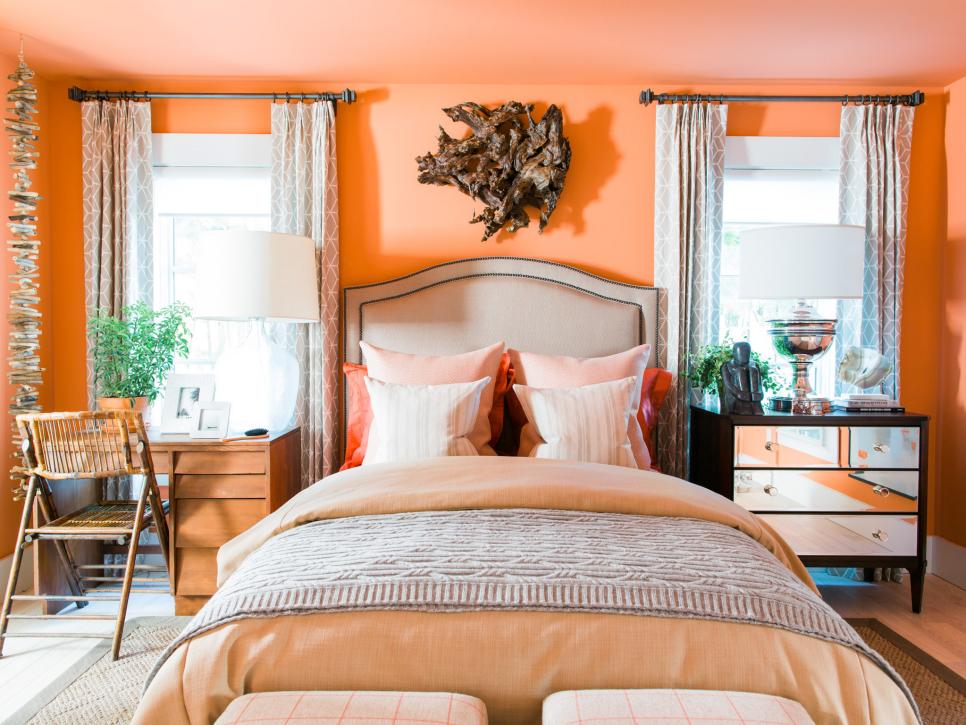 Màu cam – Màu sơn phòng ngủ đẹp hợp với người mệnh Hỏa