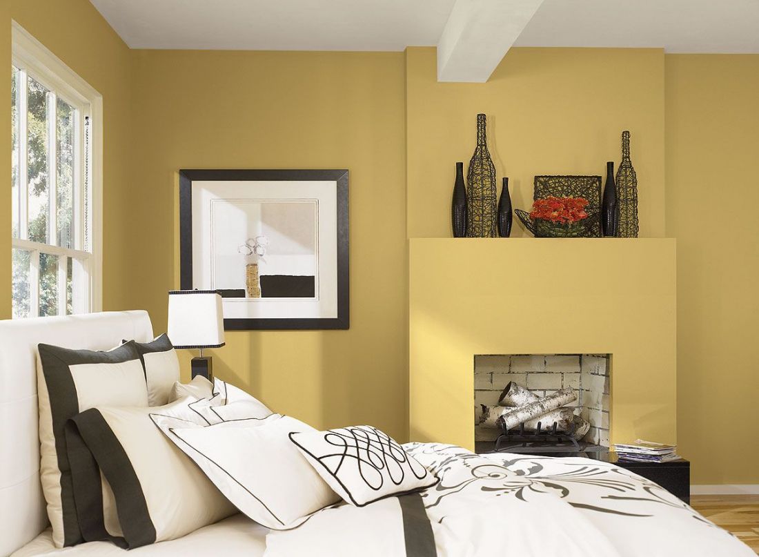 Màu vàng – Màu sơn phòng ngủ đẹp hợp với mệnh Hỏa và mệnh Thổ