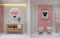 Phòng tắm với sắc hồng cá tính “nhìn là mê”