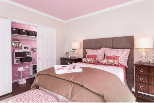 Sơn phòng ngủ màu hồng cho mùa đông ấm áp