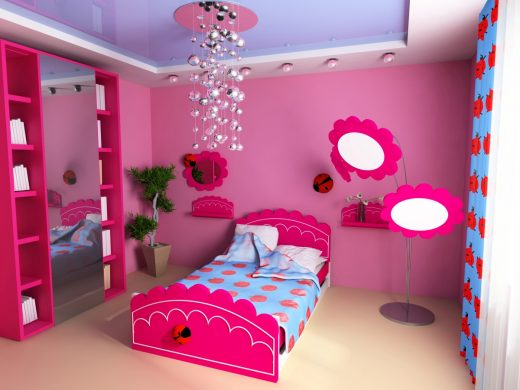 Mẫu sơn phòng ngủ mầu hồng đẹp cho bé gái
